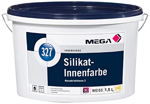 Original Mega Silikat Innenfarbe 327 / Wandfarbe für Innen 1,5 Liter von HAESA_working_tools