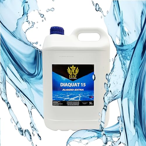 HAF® Algizid/Algenvernichter Extra 5 Liter - Anti Algenmittel gegen grünes Wasser - Algenverhüter zur Pflege & Reinigung Ihres Pools oder Teichs - Qualität: Made in Europe - Menge: 1 x 5 Liter von HAF