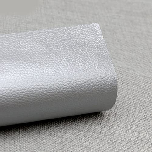 Leder patch（Silber-Farbe）Selbstklebende Lederflicken Reparatur von Lederflicken für Autositze, Heimtextilien aus Leder, Sofas DIY kreative Lederproduktion（50 * 120cm） von HAHII