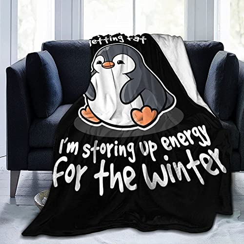 Kuscheldecke Flauschige 220x240 cm schwarzer Pinguin Weiche Plüsch Decke Für Erwachsene, Warm Flanell Fleecedecke Wolldecke für Bett, Sofadecke Wohndecke Tagesdecke Couchdecke von HAISHO