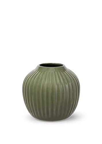 Kähler Vase H13 cm Hammershøi dänisches Design für Blumen Handarbeit, grün von HAK Kähler