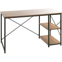 HAKU Möbel Schreibtisch schwarz, eiche rechteckig, Wangen-Gestell schwarz 120,0 x 60,0 cm von HAKU Möbel