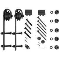 Haloyo - Schiebetürbeschlag Set,Schiebetür Kit Barn Door Hardware, Schiebetürsystem Gleitschiene Bodenführung Schiebetür Komplettes Set von HALOYO