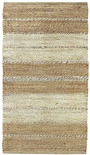 HAMID - Jute Teppich, Nur, Teppich 100% Natur, Jutefaser Handgewebt, Weicher Teppich und Hohe Festigkeit für Wohnzimmer, Esszimmer, Schlafzimmer, Flurteppich - (D3, 150x80cm) von HAMID