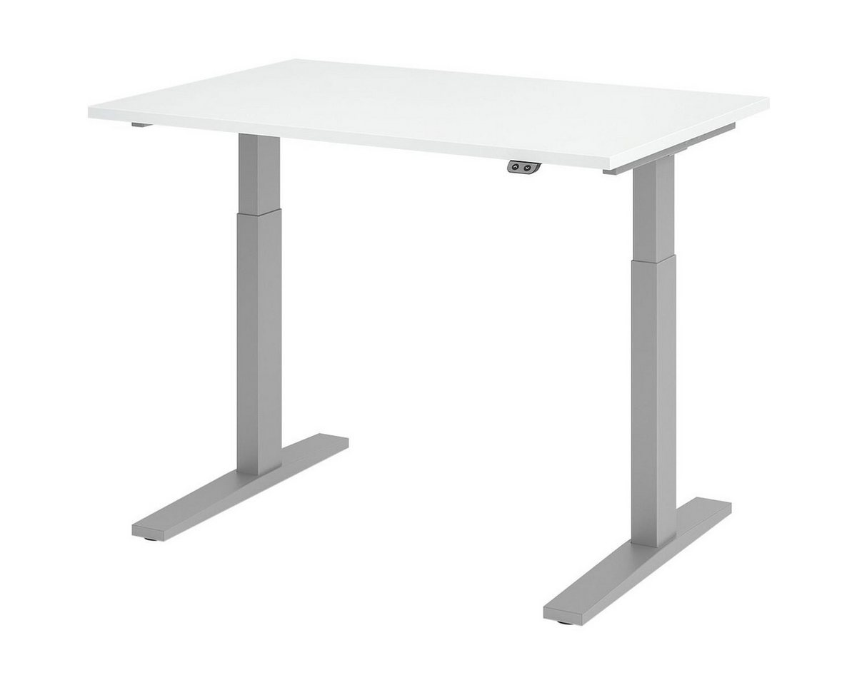 HAMMERBACHER Schreibtisch Upper Desk, elektrisch höhenverstellbar bis 120 cm, Gestell silberfarben von HAMMERBACHER