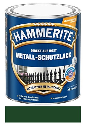 2,5 L Hammerite Direkt auf Rost Metall-Schutzlack Dunkelgrün, Glanz von HAMMERITE