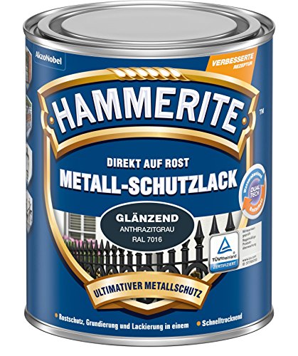 HAMMERITE METALLSCHUTZLACK GLAENZEND ANTHRAZITGRAU 750ML von HAMMERITE