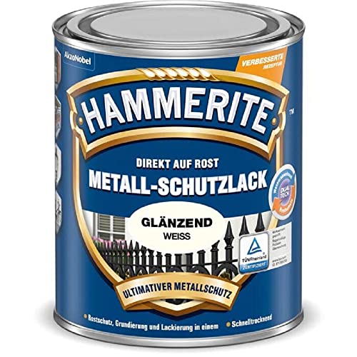 HAMMERITE METALLSCHUTZLACK GLÄNZEND WEISS 250 ML von HAMMERITE