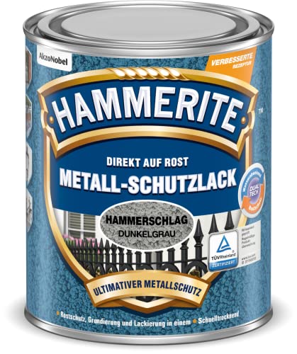 HAMMERITE METALLSCHUTZLACK HAMMERSCHLAG DUNKELGRAU 250ML von HAMMERITE