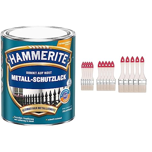HAMMERITE METALLSCHUTZLACK MATT ANTHRAZITGRAU 2,5L & M7 Flachpinsel-Set 15-teilig, Breite 1 Zoll-5 Stück, Breite 1,5 Zoll-5 Stück HAMMERITE METALLSCHUTZLACK MATT ANTHRAZITGRAU 2,5L & M7 Flachpinsel-Set 15-teilig, Breite 1 Zoll-5 Stück, Breite 1,5 Zoll-5 Stück von Hammerite