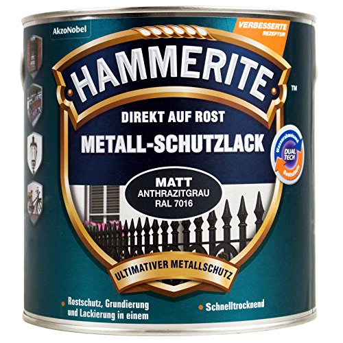 HAMMERITE METALLSCHUTZLACK MATT ANTHRAZITGRAU 250ML von HAMMERITE