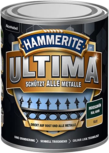 HAMMERITE METALLSCHUTZLACK ULTIMA MATT MOOSGRÜN RAL 6005 750ML von HAMMERITE