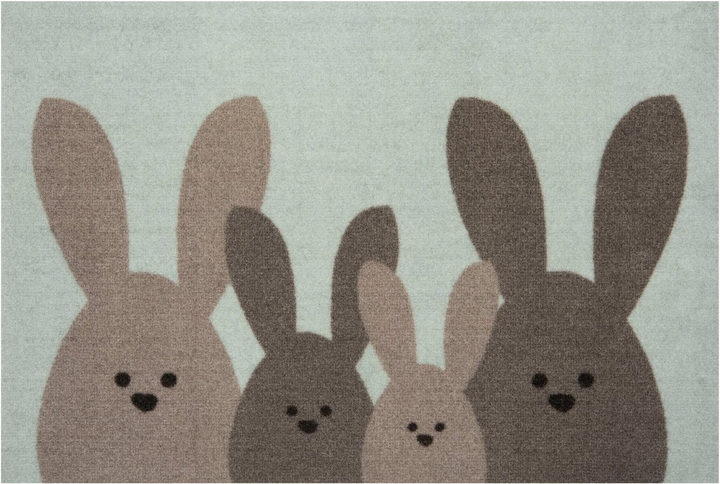 Fußmatte Bunny Family, HANSE Home, rechteckig, Höhe: 7 mm, Schmutzfangmatte, In-& Outdoor, Rutschfest, Waschbar, Türmatte, Ostern von HANSE Home