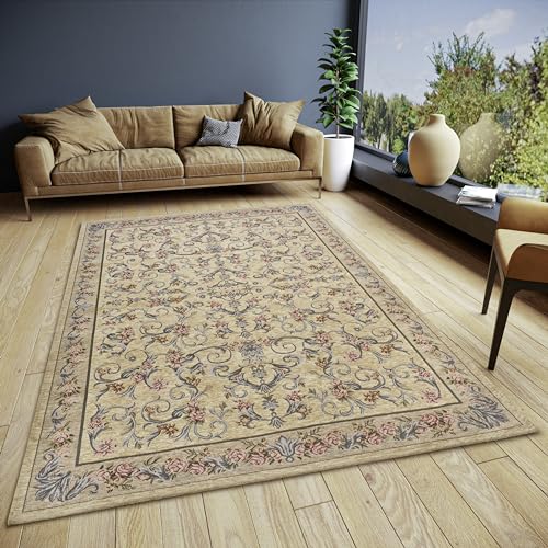 Hanse Home Assia Design Teppich Orientalisch – Flachgewebe Orient Blumen Muster, Anti-Rutsch Unterseite, Klassisch hochwertig gewebt für Wohnzimmer, Schlafzimmer, Esszimmer, Flur – Creme, 120x180cm von Hanse Home