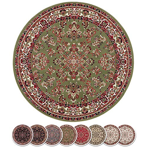 Hanse Home Design Kurzflor Wohnzimmerteppich Orient - Zabul Perser Look, Orientalischer Teppich für Esszimmer, Wohnzimmer, Schlafzimmer - Grün, 80x250 cm von Hanse Home