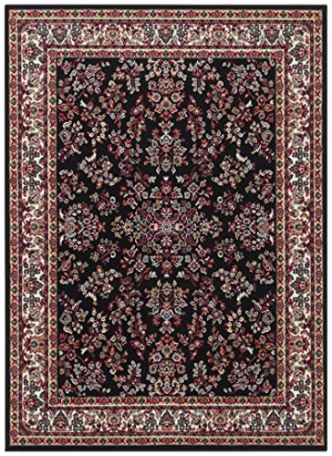 Hanse Home Design Kurzflor Wohnzimmerteppich Orient - Zabul Perser Look, Orientalischer Teppich für Esszimmer, Wohnzimmer, Schlafzimmer - Schwarz, 120x160 cm von Hanse Home