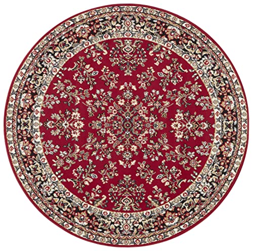 Hanse Home Design Kurzflor Wohnzimmerteppich Orient - Zabul Perser Look, Orientalischer Teppich für Esszimmer, Wohnzimmer, Schlafzimmer - Rot, 140 cm von Hanse Home