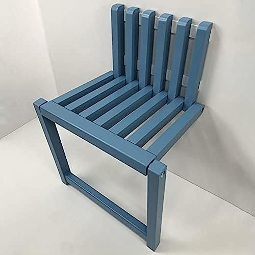Klapphocker-Stuhl, an der Wand montierte Eingangshocker-Bank, klappbarer Schuhwechselhocker aus massivem Holz, Duschsitzbank, für Verschiedene Anlässe, einfache Installation, blau von HAOXINGXIN