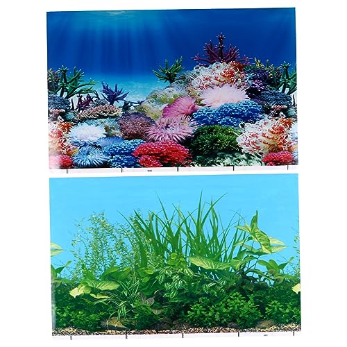 HAPINARY 2 Stück Aquarium Aufkleber 3D Aquarium Poster Hintergrund Aquarium Aquarium Poster Aquarium Aquarium Aufkleber Aquarium Aufkleber Aquarium Hintergrund Aquarium Korallen von HAPINARY