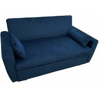 Blaues Samt-Couch-Sofa mit 2 Sitzplätzen matt - Blau von HAPPY GARDEN