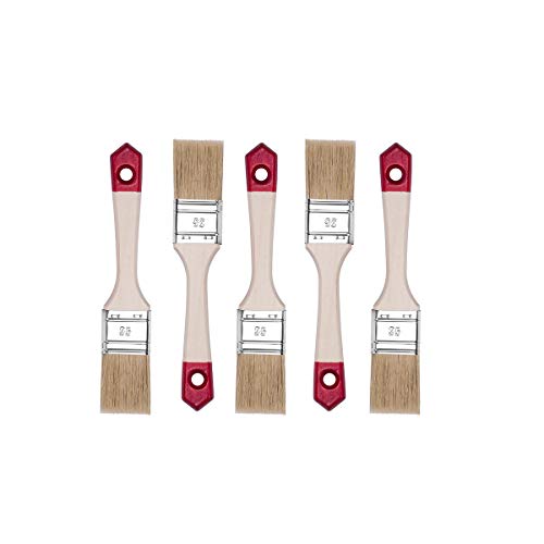 HARDY WORKING TOOLS Flachpinsel-Set 5-teilig, 5 Stück – 35 mm Breite, Malerpinsel Set mit Holzgriff, Lackpinsel Serie *40*, 5PCS, Pinselset A0202-400515 von HARDY WORKING TOOLS