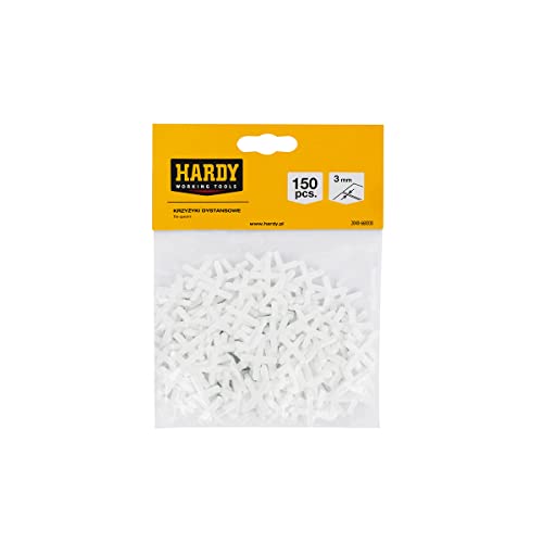 HARDY WORKING TOOLS Tile Kreuze, Fliesenkreuze - Fliesenzubehör, Fliesenverlegehilfe, Fliesen-Abstandshalter, Fugenkreuze, Kunststoffkreuze, Fliesenfugen - 3 mm - Packung mit 150 Stück von HARDY WORKING TOOLS