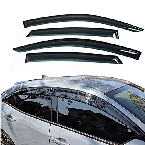 Windabweiser FüR Hon-da Civic 10th 2016-2020, Auto Seitenscheiben Vorn Und Hinten Regenschutz Regenabweiser Fenster KabinenzubehöR Smoke Rain Visor Guard Modify ZubehöR von HARLUSDT