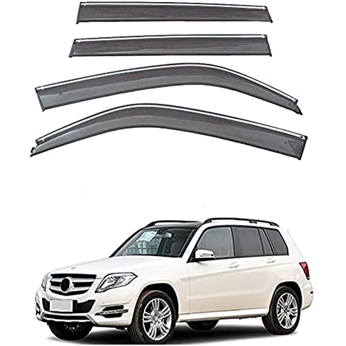 Windabweiser füR Mercedes GLK 300 200 260 2013-2018, Seitenscheiben Vorn und Hinten Regenschutz Smoke Rain Visor Guard Regenabweiser Auto Fenster ZubehöR von HARLUSDT