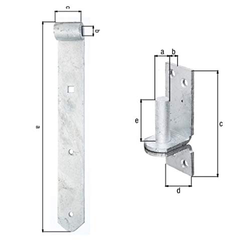 HAUS & DACH Ladenband Set, feuerverzinkt inkl. Kloben, Ladenbandlänge: 1000 mm, Durchmesser Kloben: 16 mm Eng von HAUS & DACH