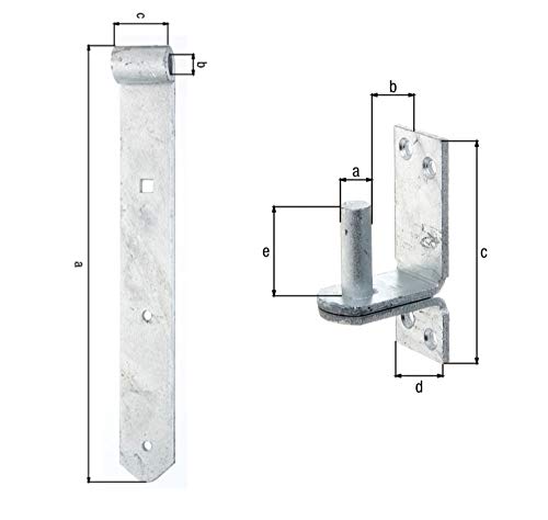 HAUS & DACH Ladenband Set, feuerverzinkt inkl. Kloben, Ladenbandlänge: 400 mm, Durchmesser Kloben: 16 mm Weit von HAUS & DACH