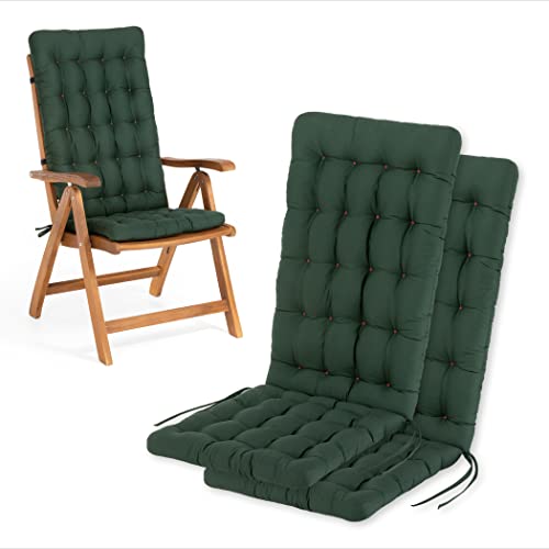 HAVE A SEAT Living - Hochlehner Auflagen 120x48 cm (2er Set - 120x48 cm, Moosgrün) von HAVE A SEAT Living