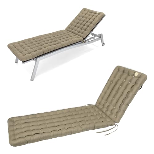 HAVE A SEAT Living - Liegenauflage 200x60 cm, 8 cm Dick- Bequeme Auflage Gartenliege - Orthopädische Polsterauflage Sonnenliege, Waschbar bis 95°C (200x60 cm, Goldbraun) von HAVE A SEAT Living