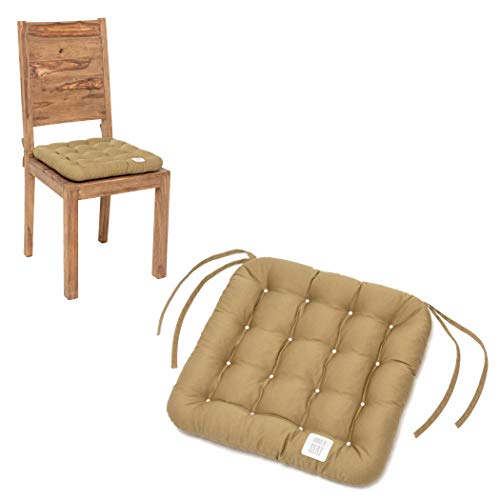 HAVE A SEAT Luxury - Sitzkissen 40x40 cm (6 St.) - bequemes Stuhlkissen, orthopädisch, waschbar bis 95°C, Trockner geeignet, farbecht - Made in Germany - (6er Set, Beige) von HAVE A SEAT