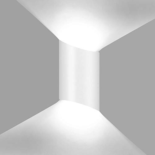 HAWEE 10W Wasserdicht Modern Wandleuchte LED Wandlampe Up Down Aluminium Wandbeleuchtung Innen Au?en f¨¹r Badezimmer Flur Schlafzimmer Treppen Veranda Korridor Wohnzimmer, Wei? 6000K von HAWEE