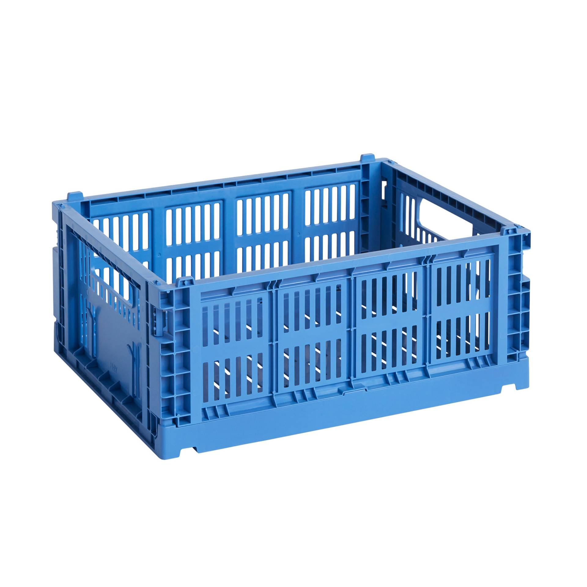 HAY - Colour Crate Korb recycelt M - elektisches blau/LxBxH 26,5x34,5x14cm/faltbar/stapelbar von HAY