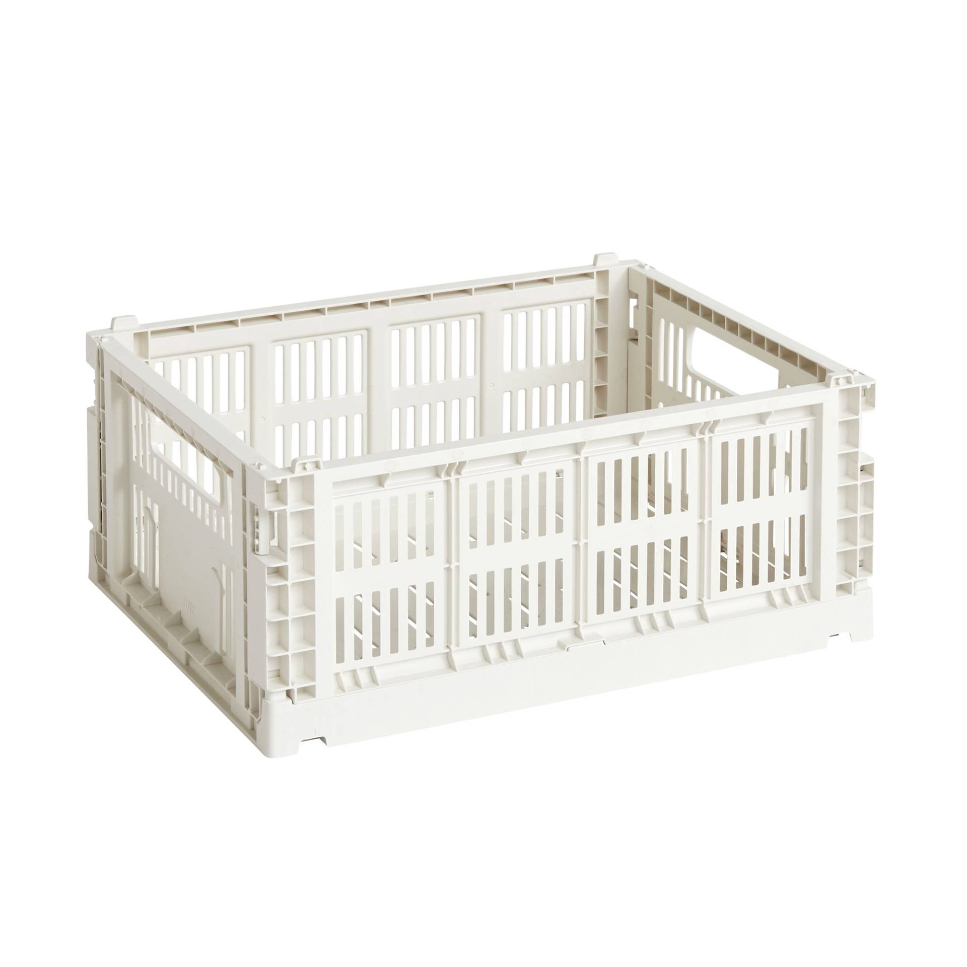 HAY - Colour Crate Korb recycelt M - off white/LxBxH 26,5x34,5x14cm/faltbar/stapelbar von HAY