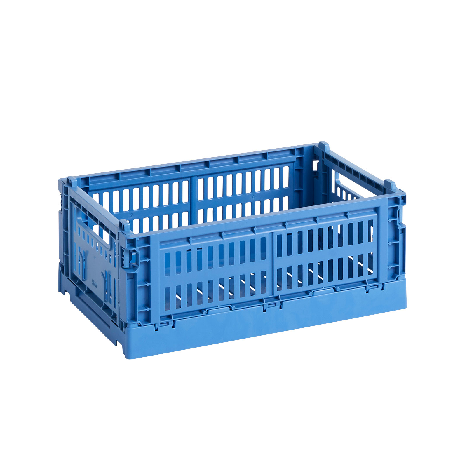 HAY - Colour Crate Korb recycelt S - terrakotta/elektrisches Blau/LxBxH 26,5x17x10,5cm/faltbar/stapelbar von HAY