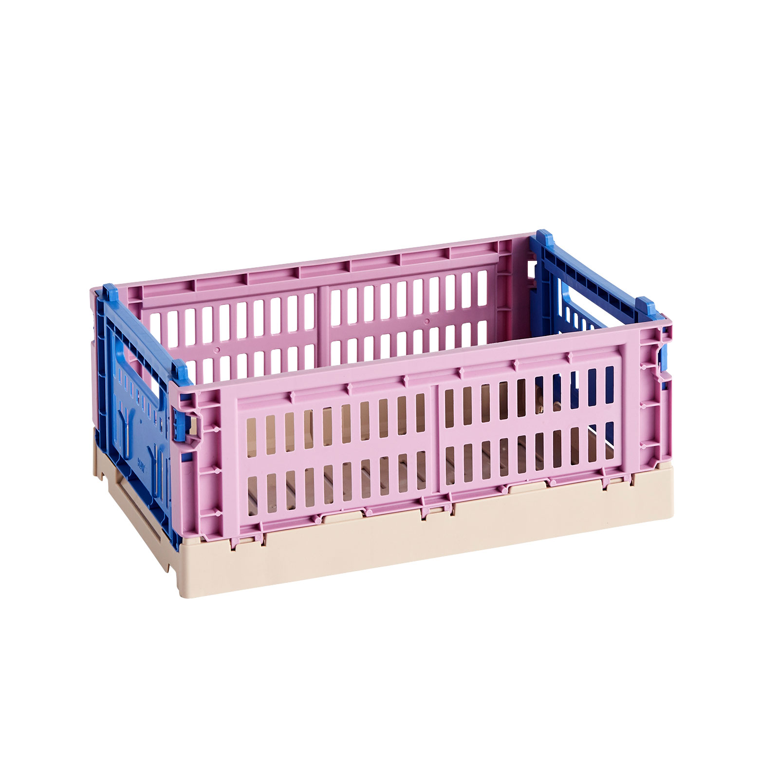 HAY - Colour Crate Mix Korb recycelt S - staubiges rosa/LxBxH 26,5x17x10,5cm/faltbar/stapelbar von HAY