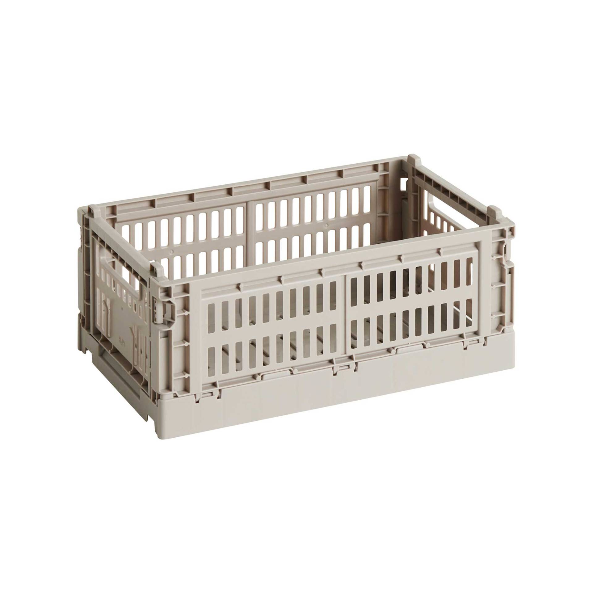 HAY - Exklusive Edition Colour Crate Korb recycelt S - taupe/LxBxH 26,5x17x10,5cm/faltbar/stapelbar von HAY