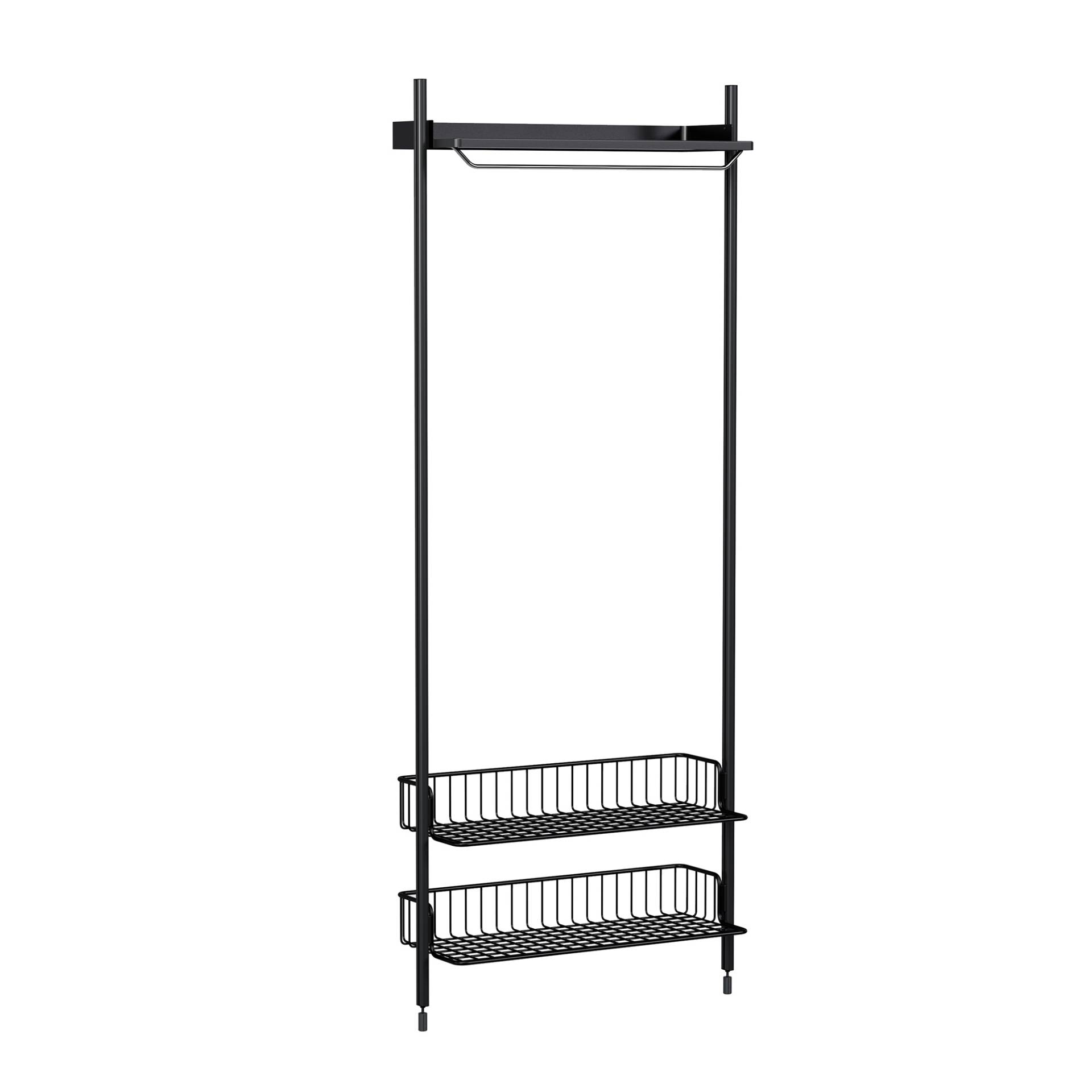 HAY - Pier System 1011 Garderobe - schwarz/pulverbeschichtet, anodisiert/BxHxT 82x209x31,5cm von HAY