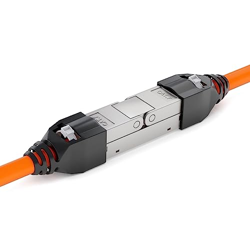 1x hb-digital LSA werkzeugloser Netzwerkkabelverbinder Cat7 mit Knickschutzhülle STP feldkonfektionierbare Kupplung Adapter Verlängerung für LAN Verlegekabel Ethernet Installationskabel CAT7 von HB-DIGITAL