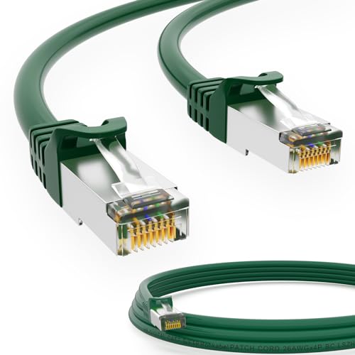 HB-DIGITAL 0,5 m CAT 7 Patchkabel Ethernet LAN Kabel S/FTP PiMF LSZH AWG26 Netzwerkkabel mit CAT 6A RJ45 Stecker 10 Gbits/600 MHz ideal für Patchfeld Netzwerk Server PC Laptop Smart TV DSL Grün von HB-DIGITAL