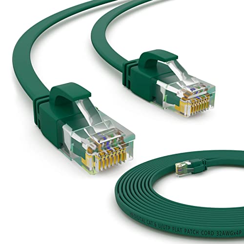 HB-DIGITAL 3m Netzwerkkabel LAN Flach Patchkabel mit RJ45 Stecker Kupfer PROFI Slim flexibel für Gigabit Ethernet kompatibel mit PC, Router, Switch, Modem, TV, Spiel Konsole Grün von HB-DIGITAL