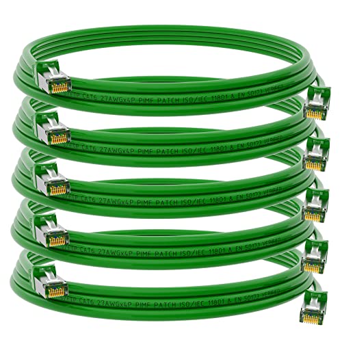 HB-DIGITAL 5x 1m Netzwerkkabel LAN CAT.6 Kabel - Übertragungsgeschwindigkeit bis zu 1 Gbit/s - RJ45 Stecker 25cm cat 6 Grün Kupfer Profi S/FTP Cat6 Ethernet Cable Patchcable Switch Router Modem von HB-DIGITAL