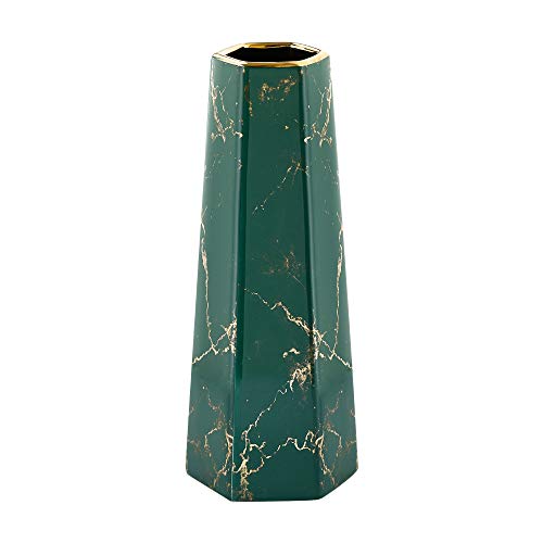 30cm Grün Gold Marmor Vase Keramik Vasen Blumenvase Deko Dekoration von LIONWEI LIONWELI