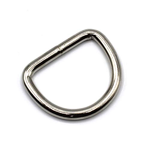 HEAVYTOOL D-Ringe 18mm x 2,6mm geschweißt Stahl vernickelt (30 Stück) D Ringe Halbring D Ring Halbringe von HEAVYTOOL