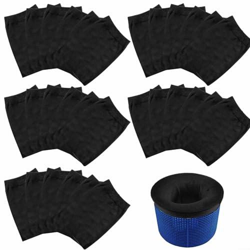 Ersatz-Pool-Skimmer-Socken, elastisches Reservoir, Nylon-Netze, Laubfänger (30 Stück, schwarz) von HEBEOT
