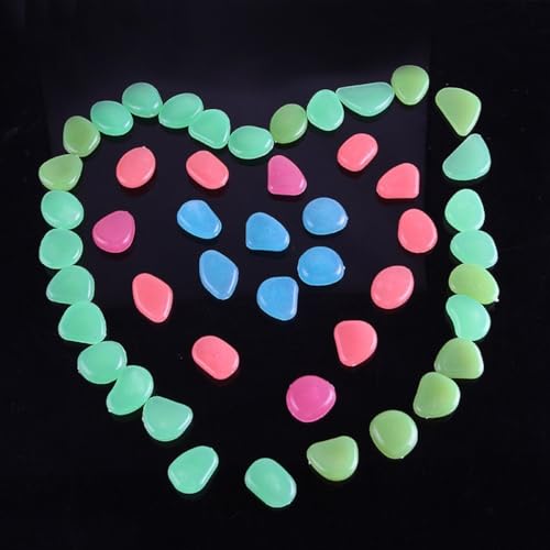 Kieselsteine, leuchtet im Dunkeln, verschiedene Farben, 50/100 Stück (100 Stück dunkelviolett) von HEBEOT