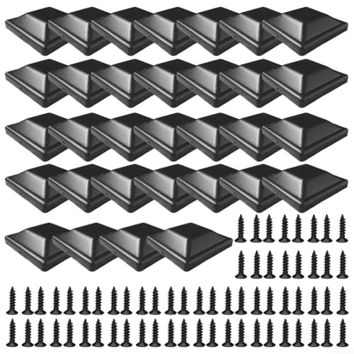 Verbessern Sie Ihren Zaun mit schwarzen Kunststoff-Deckpfostenabdeckungen, einfache Installation (32 Stück) von HEBEOT