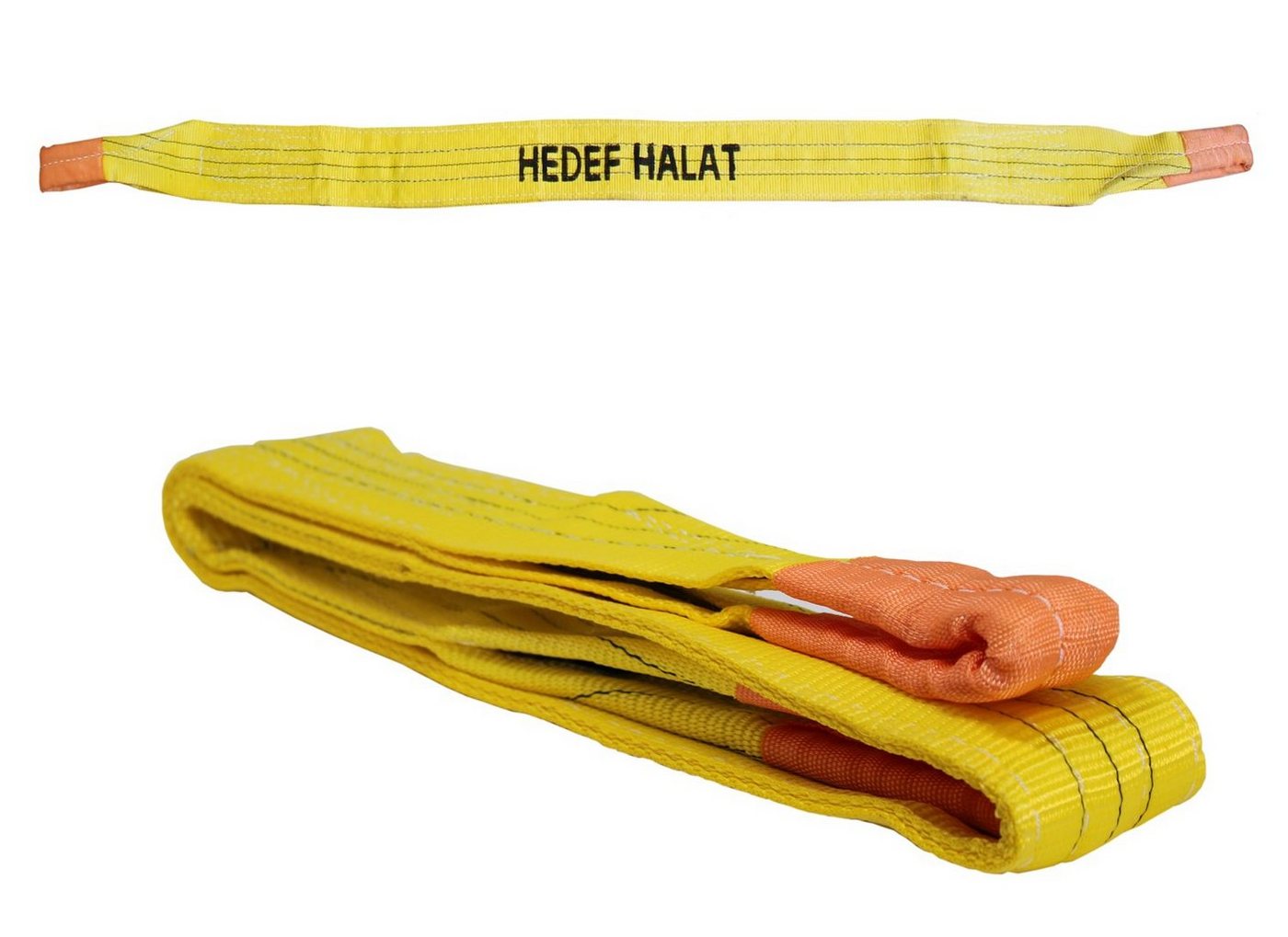 HEDEF HALAT Hebeband Hebegurt Krangurt 3 Tonnen 8 Meter SF: 7/1 DIN EN 1492-1 Hebeband, Abschleppgurt Polyestergurt mit Endschlaufen von HEDEF HALAT